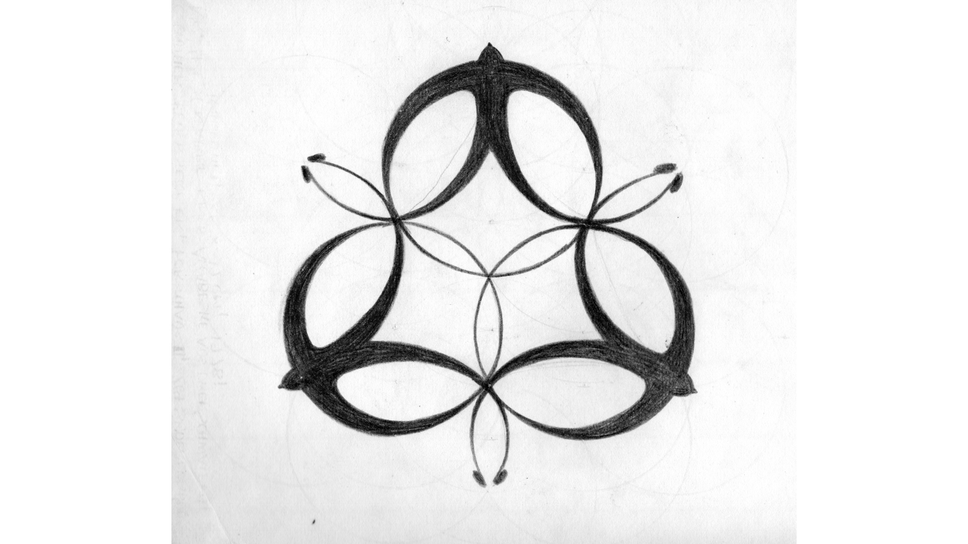 Arabeske mit 3 Schwalben