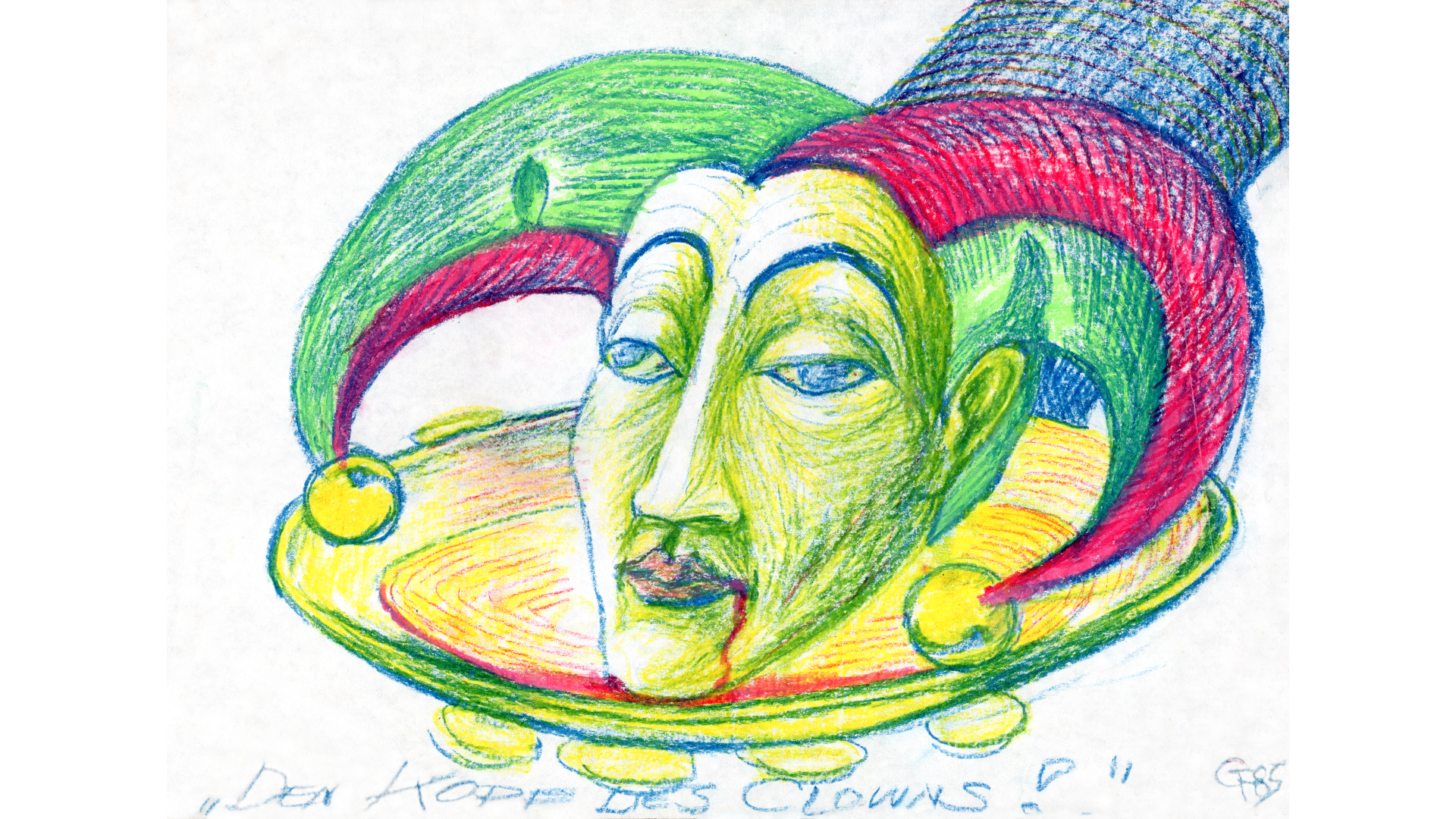 Den Kopf des Clowns